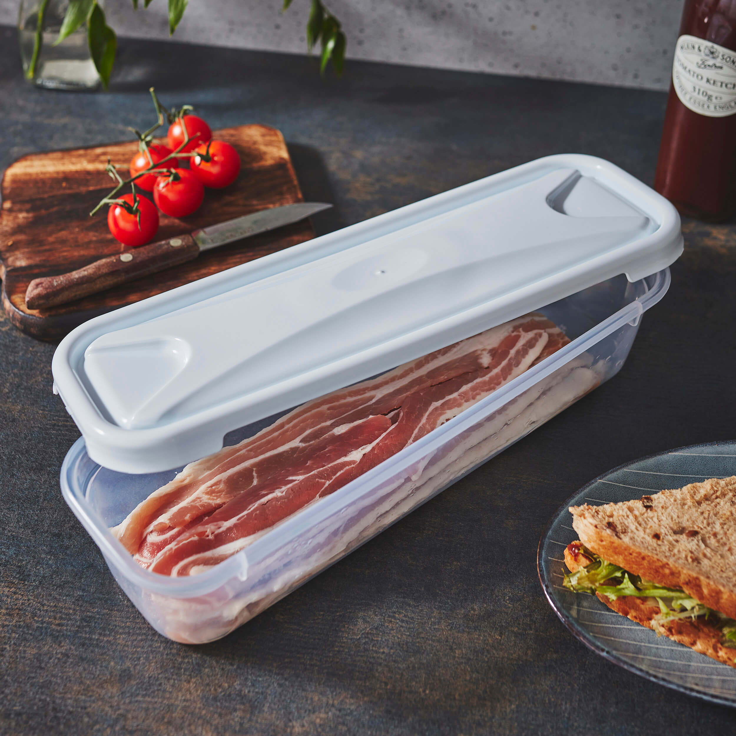 Wham Cuisine Food Storage 1.2 ltr Long Rectangular Bacon Box Wham Cuisine Food Storage 1.2 ltr Long Rectangular Bacon Box